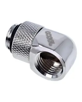 Въртящ се L-конектор Alphacool Eiszapfen G1/4 AG auf G1/4 IG Сребрист