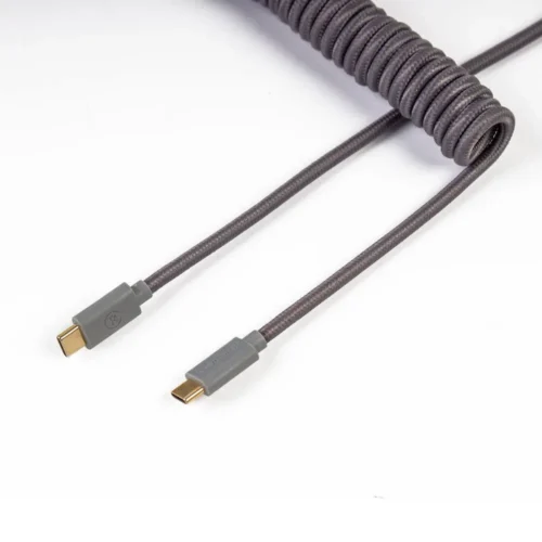 Alternative view of Кабел за клавиатура Keychron Coiled Aviator Custom USB Cable, USB-C - USB-C, Сив