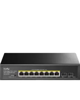 Суич Cudy GS1008PS2 L2 8 x Gigabit Ethernet PoE ports 2 x SFP 128MB RAM