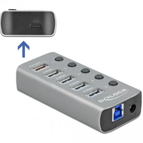 Alternative view of USB хъб, 7-портов, DELOCK-63263