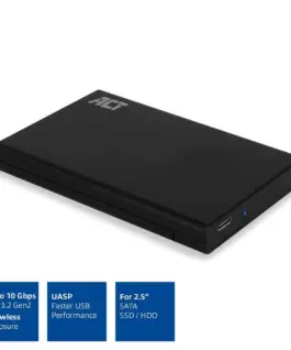 Alternative view of Чекмедже за твърд диск ACT AC1225, SATA, 2.5", USB-C 3.2 Gen2, Черен