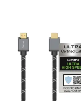 Кабел HAMA Ultra HD HDMI мъжко - HDMI мъжко 8K 48GB/sметал 2 м Позл. конектори