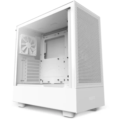 Alternative view of Кутия за компютър NZXT H5 Flow RGB Matte White, Mid-Tower