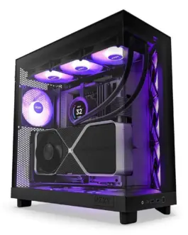 Кутия за компютър NZXT H6 Flow RGB Matte Black - Middle Tower