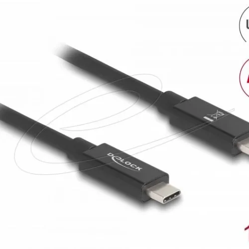 Alternative view of Delock Кабел E-Marker USB-C, 80 Gbps, 16K 60 Hz, PD 3.1 240 W, 1 m, черен