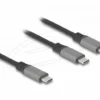 Delock Кабел USB-C Y-кабел 2 x USB-C PD 3.0 100 W 1.2 m