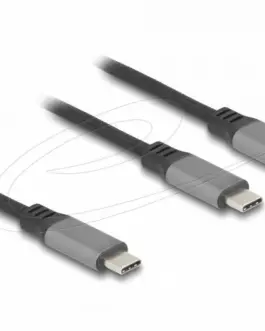 Delock Кабел USB-C Y-кабел 2 x USB-C PD 3.0 100 W 1.2 m