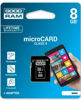 GOODRAM microSD 8GB C4 1-адаптер