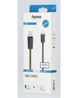 Alternative view of Кабел HAMA  USB-C мъжко - USB 2.0 A мъжко, 480Mbit/s,0.75 м, Черен