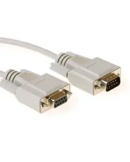 Кабел ACT AK2309 Serial D-sub 9 pin мъжко - D-sub 9 pin женско 10м Бял