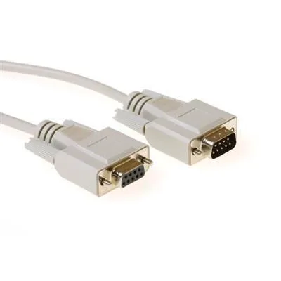 Кабел ACT AK2309 Serial D-sub 9 pin мъжко - D-sub 9 pin женско 10м Бял