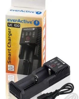 Alternative view of Зарядно устройство за LiIon/NiMh батерии 3,7v/1.2v универсално 1 гнездо USB micro UC-100 EverActive