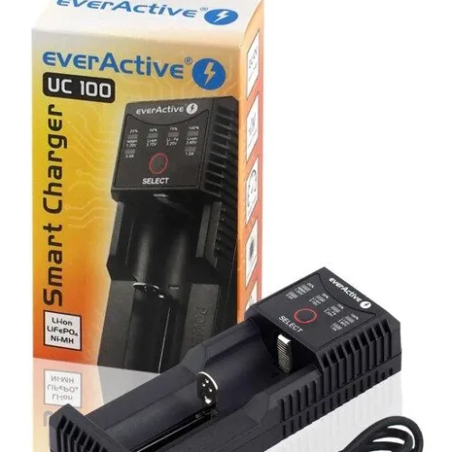 Alternative view of Зарядно устройство за LiIon/NiMh батерии 3,7v/1.2v универсално 1 гнездо USB micro UC-100 EverActive