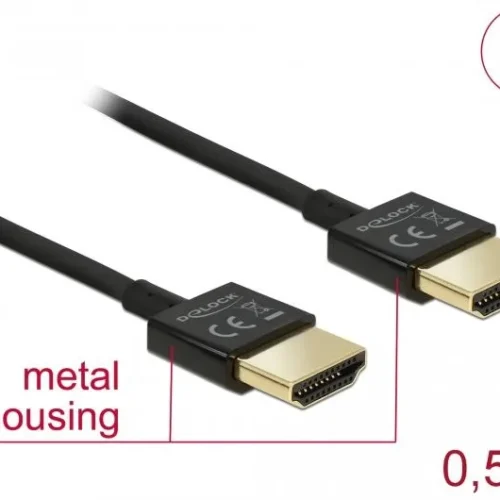 Alternative view of Кабел Delock  HDMI-A мъжко - HDMI-A мъжко, Ethernet, 4K, 0.5 м, Черен