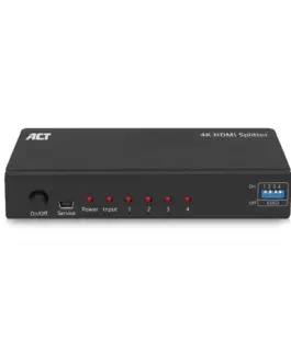 HDMI Сплитер ACT AC7831 1 вход 4 изхода. 4K Черен