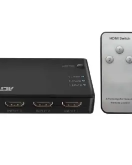 3 портов HDMI суич ACT  4K@60Hz USB Дистанционно Черен