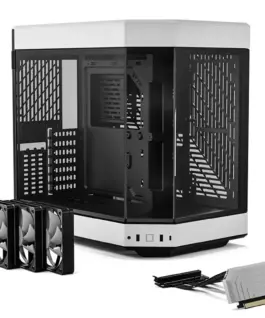 Alternative view of Кутия за компютър HYTE Y60 Tempered Glass, Mid-Tower, Бяло и Черно