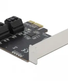 Карта Delock PCI Express x1 към  4 port SATA Low Profile