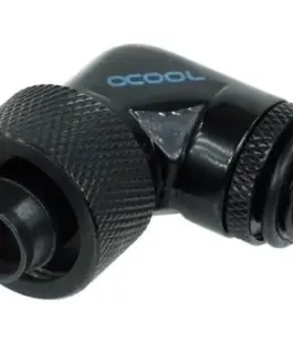 Компресионен фитинг Alphacool 16/10 - G1/4 90° Въртящ се Черен