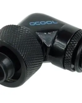 Компресионен фитинг Alphacool 16/10 - G1/4 90° Въртящ се Черен