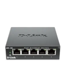 Alternative view of Суич D-Link DES-105/E, 5 портов 10/100, метален корпус