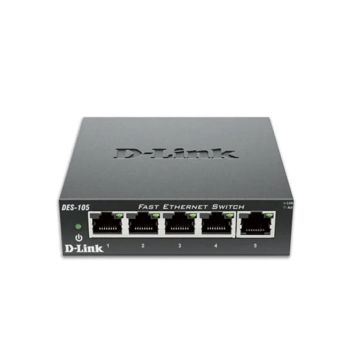 Alternative view of Суич D-Link DES-105/E, 5 портов 10/100, метален корпус
