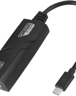 Мрежови адаптер Estillo 10/100/1000 Mbps USB-C 3.1 към RJ45 Черен