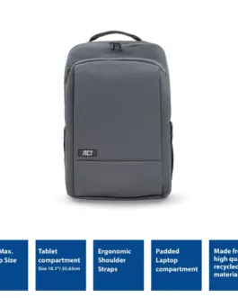 Alternative view of Раница за лаптоп ACT AC8560, до 15.6 inch, Сива