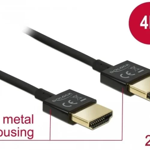 Alternative view of Кабел Delock  HDMI-A мъжко - HDMI-A мъжко,18 Gbit/s, 4K, 2 м, Черен