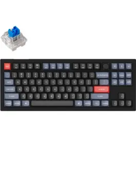 Геймърска Механична клавиатура Keychron V3 TKL Knob QMK Carbon Black Keychron K Pro Blue Switch RGB