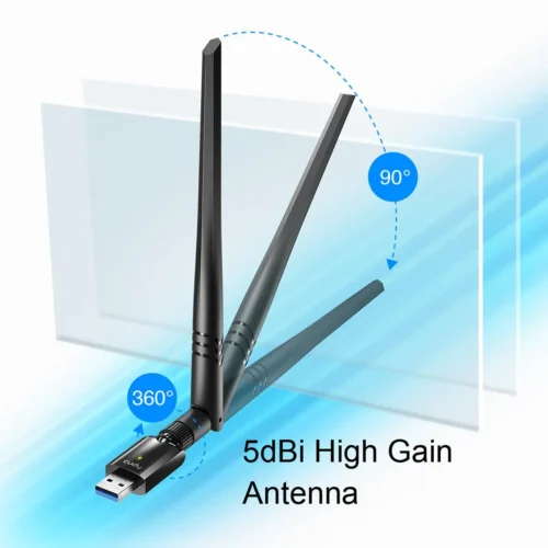 Alternative view of Безжичен адаптер Cudy WU1400, USB 3.0, 2.4/5 Ghz, Външна антена