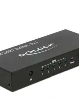 5 портов HDMI суич Delock  4K@60Hz Дистанционно Черен