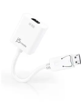Alternative view of Адаптер j5create JDA158, DisplayPort мъжко - HDMI женско, 4K, Бял