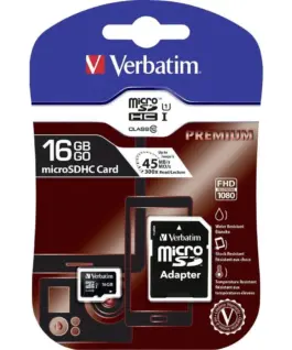 Alternative view of Verbatim Micro SDHC 16GB Class10 UHS-I + адаптер