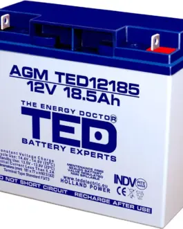 Оловна батерия TED ELECTRIC 12V 18.5Ah 181/ 76/ 167 mm AGM