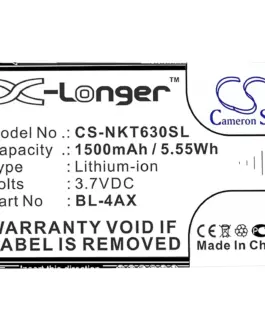 Alternative view of Батерия за телефон  NOKIA BL-4AX BL-4XL  6300 4G 8000 4G 3,7V 1500mAh CAMERON SINO
