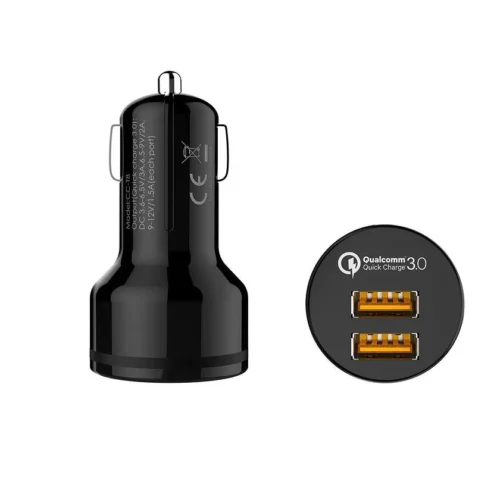 Alternative view of AUKEY CC-T8 ultra-fast зарядно за кола 2xUSB 3.0 6A 36W + micro USB кабел 1m