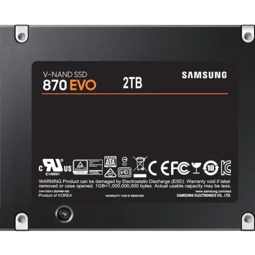 Alternative view of SSD диск SAMSUNG 870 EVO SATA 2.5, 2TB, SATA 6 Gb/s, MZ-77E2T0B/EU