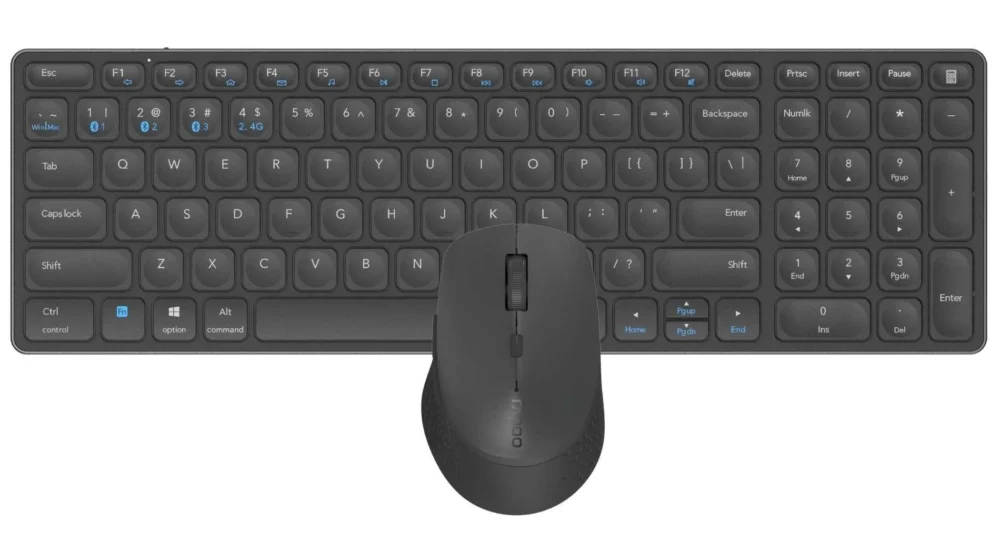 Комплект клавиатура и мишка RAPOO 9700M Multi mode Bluetooth 2.4Ghz Безжичен