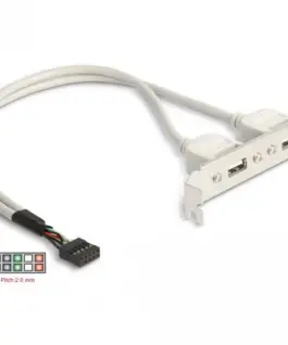 Alternative view of Скоба Delock, За монтаж в PC, USB 10 pin към 2 x USB 2.0 type A