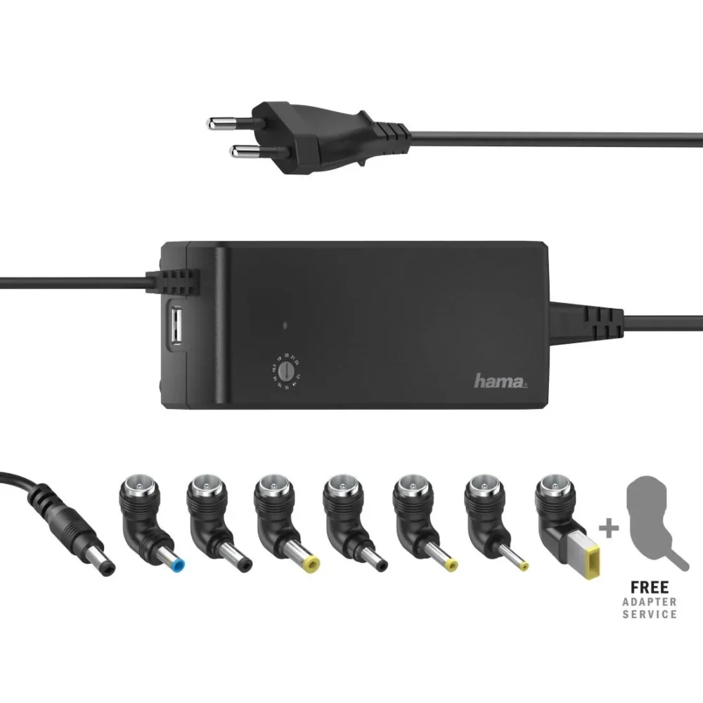 Универсално мрежово зарядно за лаптоп HAMA изх. 12-22V 90W