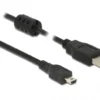 Кабел DeLock USB-A мъжко - USB-B мъжко USB 2.0 2 м Черен