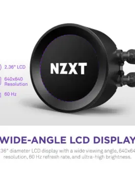 Alternative view of Охладител за процесор NZXT Kraken Elite RGB 280 Black, Customizable LCD Display