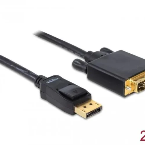 Alternative view of Кабел Delock DisplayPort мъжко - DVI мъжко, 2 м., Черен