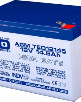 Оловна батерия TED ELECTRIC EV12 -14.5 AGM 12V 14.5 Ah Терминал2