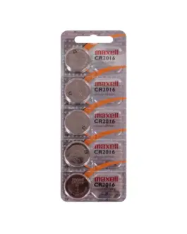 Alternative view of Бутонна батерия литиева CR2016 3V  5бр. в блистер /цена за 1 бр. батерия/  MAXELL