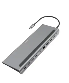 Alternative view of Докинг станция 10 в 1 HAMA Connect2Office Pro, USB-A, USB-C (PD), HDMI, DP, LAN/Ethernet, Сива