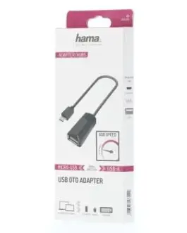 Alternative view of Кабел HAMA, USB 2.0 OTG micro USB - женско USB 2.0, 480 Mbit/s, Черен