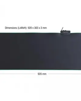 Alternative view of Пад за мишка Delock, 920 x 303 x 3 mm, RGB, Черен
