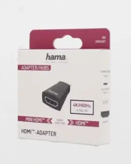 Alternative view of Адаптер HAMA 200347, Mini-HDMI мъжко - HDMI женско, Ultra-HD, 4K, Черен